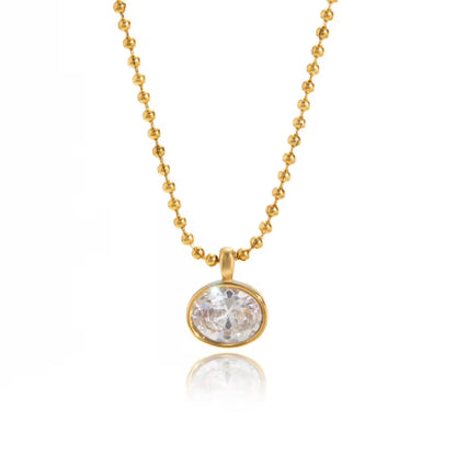 Selene Ball Chain Solitaire Necklace