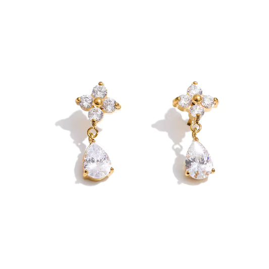 Clover Pear Dangling Earrings