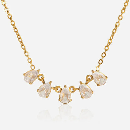 Tia Pear Solitaire Necklace