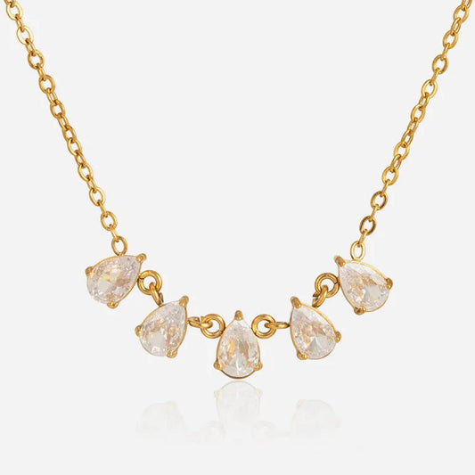 Tia Pear Solitaire Necklace