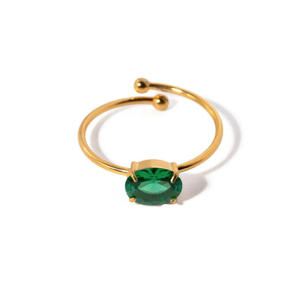 Adjustable Oval Stone Ring Series