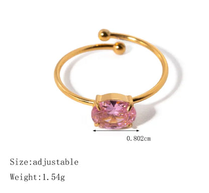 Adjustable Oval Stone Ring Series