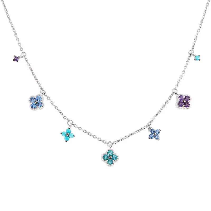 Bespoke Clover Necklace in 92.5 Silver, Purple