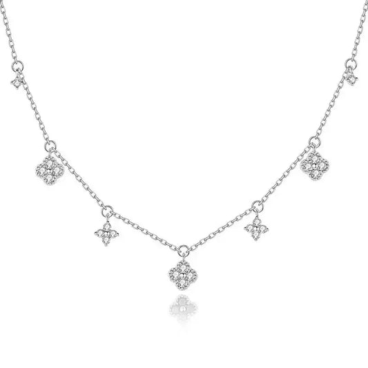 Bespoke Clover Necklace in 92.5 Silver, White