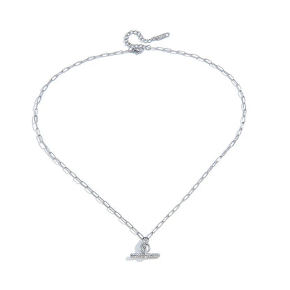 T-Bar Necklace, Pave