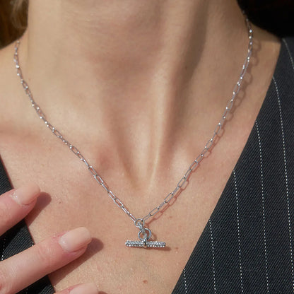 T-Bar Necklace, Pave