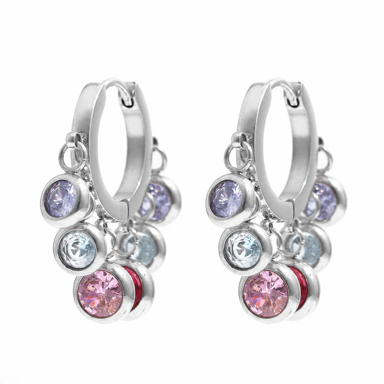 Dancing Crystal hoop Earrings