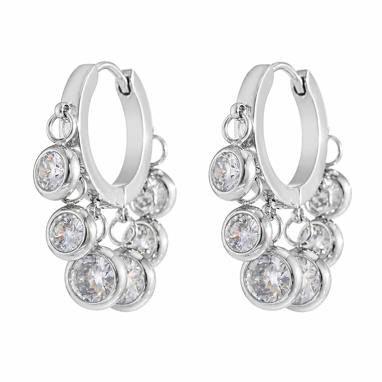 Dancing Crystal hoop Earrings