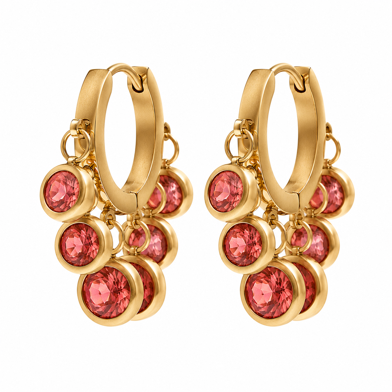 Dancing Crystal hoop Earrings