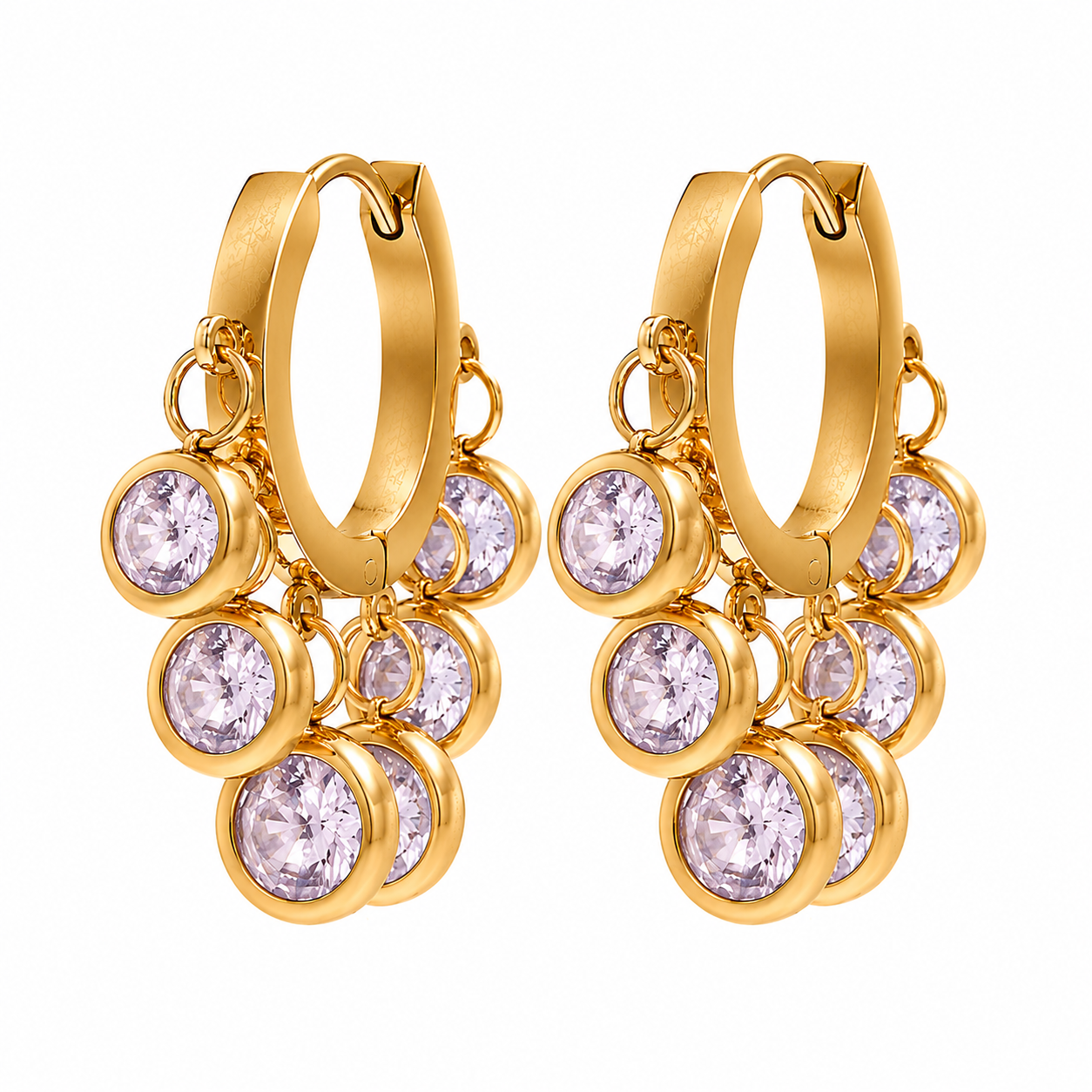 Dancing Crystal hoop Earrings