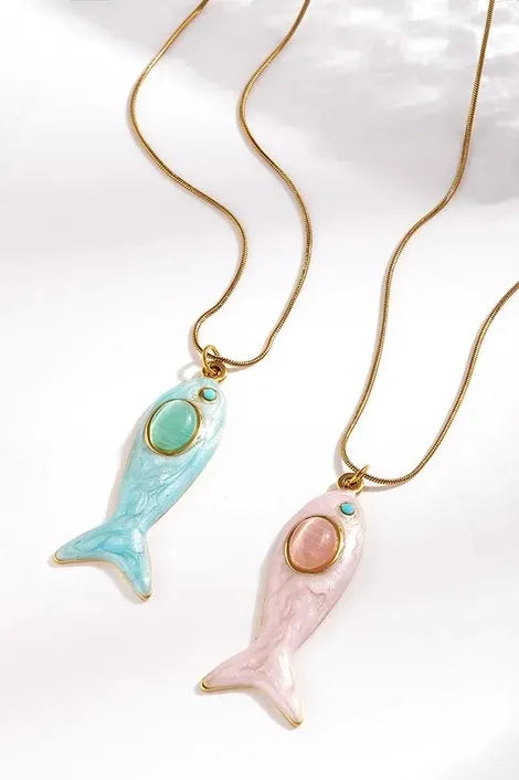 Enamel fish charm
